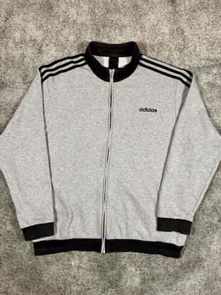 Chaqueta Sudadera Adidas Gris Cremallera Talla XL