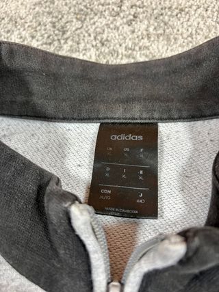 Chaqueta Sudadera Adidas Gris Cremallera Talla XL