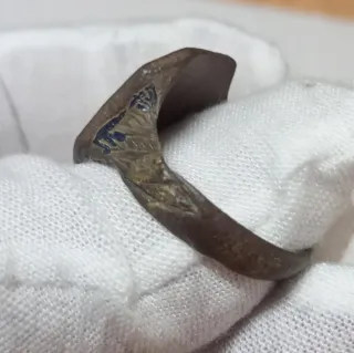 Anillo Bronce Medieval Sello Heraldico