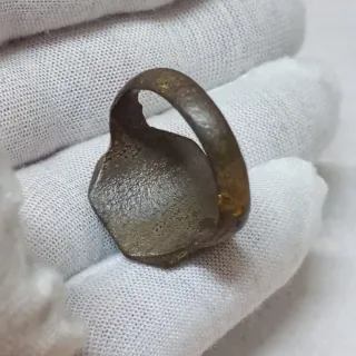 Anillo Bronce Medieval Sello Heraldico