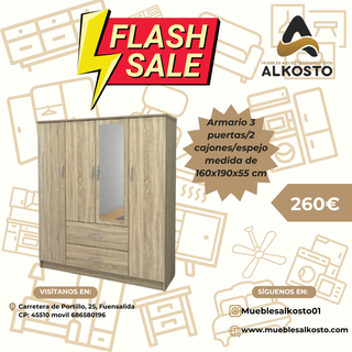 Armario 4 puertas 2 cajones