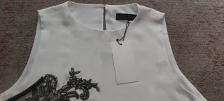 Top Zara Negro y Blanco Talla L