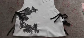 Top Zara Negro y Blanco Talla L