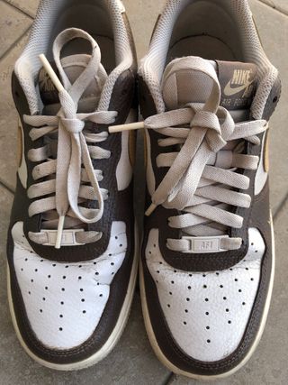 Nike Air Force 1 Scarpe Marrone Bianco