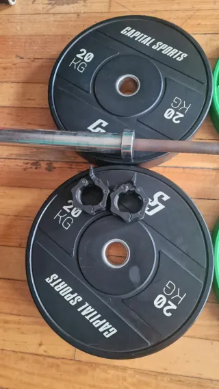 Pack Pesas y Barra Gimnasio Capital Sports