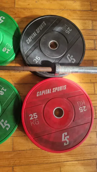 Pack Pesas y Barra Gimnasio Capital Sports