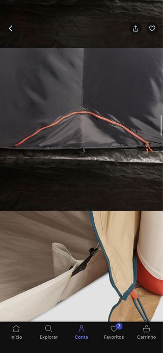 Tenda de campismo insuflável.