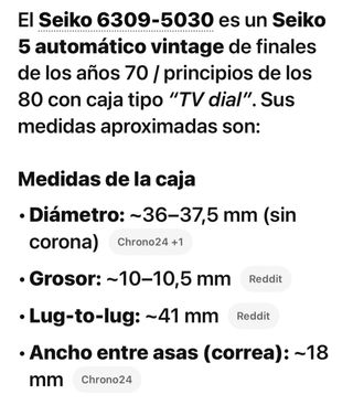 Reloj Seiko 6309-5030 Automático Día/Fecha