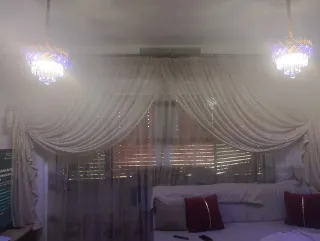 Cortina Árabe Beige y Dorada