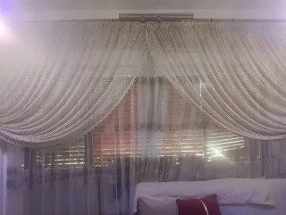 Cortina Árabe Beige y Dorada