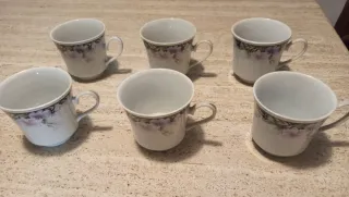 Set 6 Tazzine e Piattini Fine China