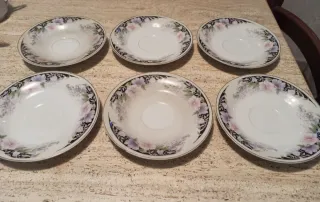 Set 6 Tazzine e Piattini Fine China