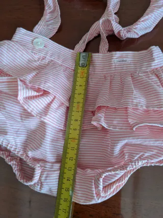 Calzoncini neonata righe rosa 3 mesi