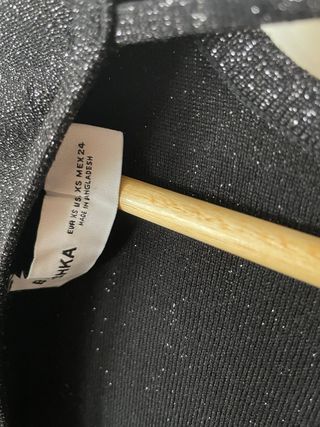 Vestido Bershka Brillo Negro Talla S