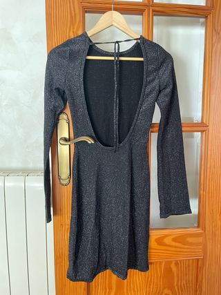 Vestido Bershka Brillo Negro Talla S