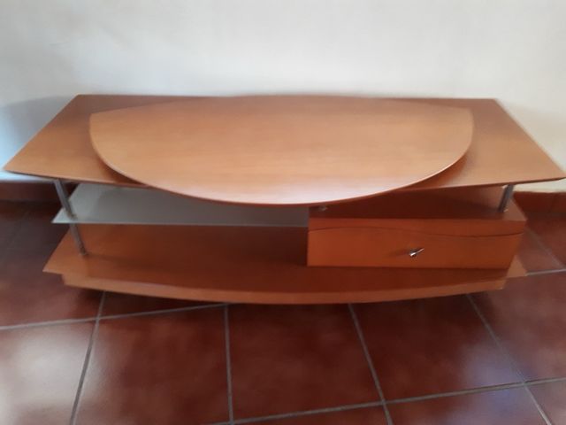 Mesa TV giratoria con cajón y balda