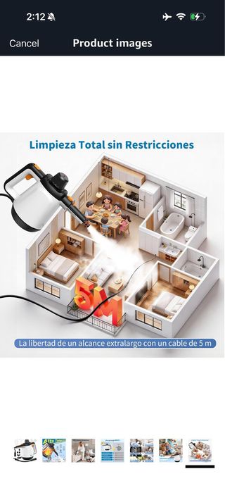 Handheld Steam Cleaner, 3bar Pressure 1200W, Porta