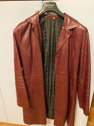 Giacca in pelle bordeaux donna taglia L