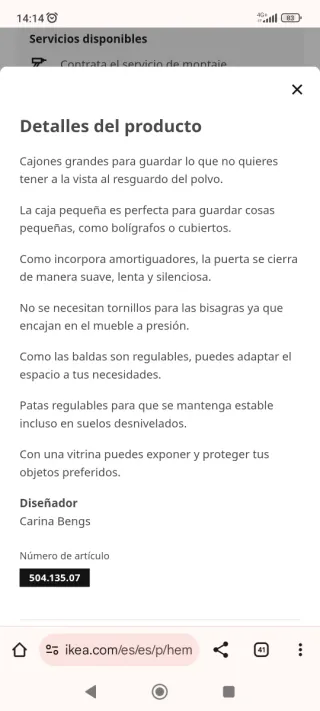 Vitrina IKEA Hennes Blanca