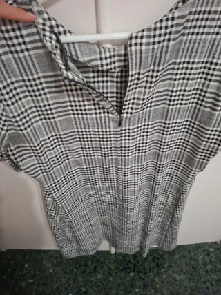 Vestido corto estampado cuadros mujer