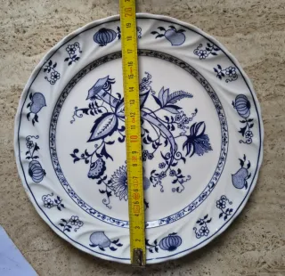 Piatto Ceraminter vintage stile floreale blu