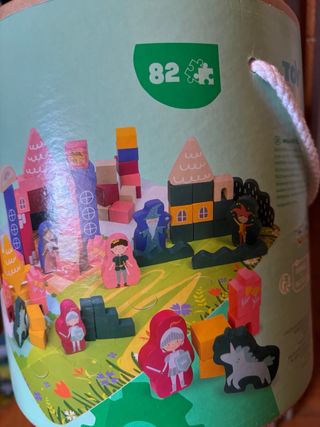 Juego Bloques Madera y Puzzle Infantil