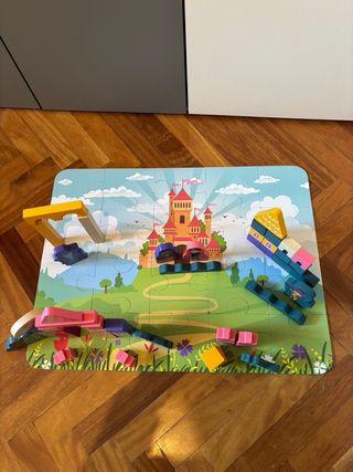Juego Bloques Madera y Puzzle Infantil