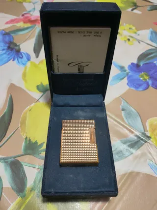 Accendino Dupont Placcato Oro Vintage con Scatola