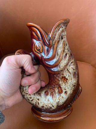 Jarra inglesa vintage pez cerámica