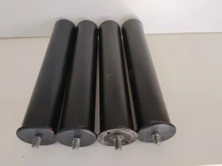 4 Patas Redondas Metal para Somier 26 cm