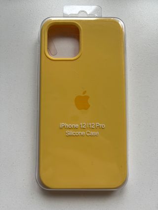 Funda iPhone 12/12 Pro Amarilla logo Apple
