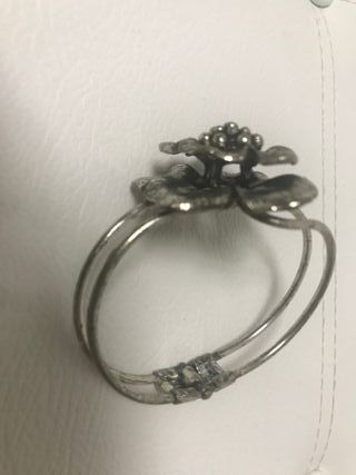 Pulsera plata diseño flor