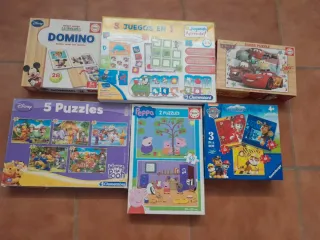 Lote de 5 puzzles infantiles Disney y Peppa Pig