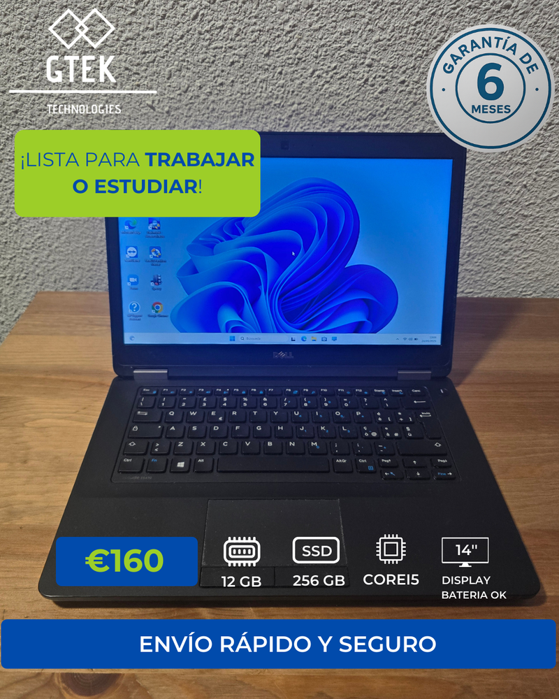 DELL Latitude E5470 12GB RAM SSD Rápido Garantia