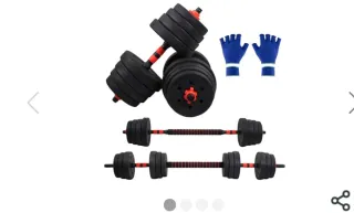 Banco plegable + mancuernas