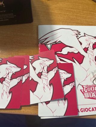 Lotto carte Pokémon, monete, libro, sleeves, dadi