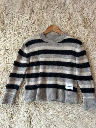 Jersey Calvin Klein XS Rayas Gris y Negro mujer