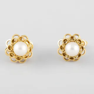 Pendientes Oro 18kt Perlas Cultivadas