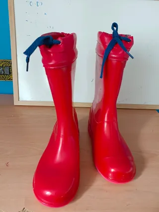 Botas de agua niña rojas talla 35