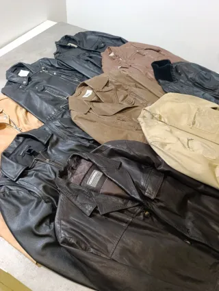 Lote 9 chaquetas de piel auténtica vintage