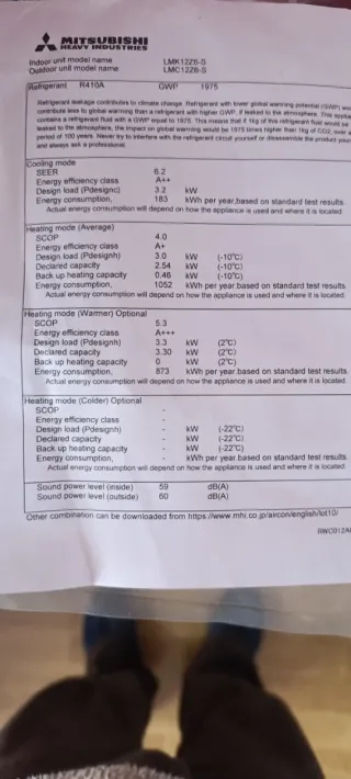 Mitsubishi Aire Acondicionado 2700 frigorias