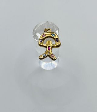 COLGANTE INDALO CON PIEDRAS ORO DE 18K
