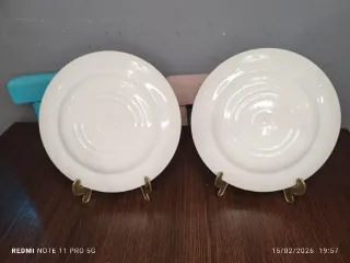 2 Platos Porcelana Inglesa Azul y Blanco