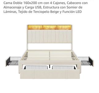 Cama 160x200 con almacenaje