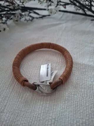 Pulsera cuero y plata JORGE REVILLA unisex