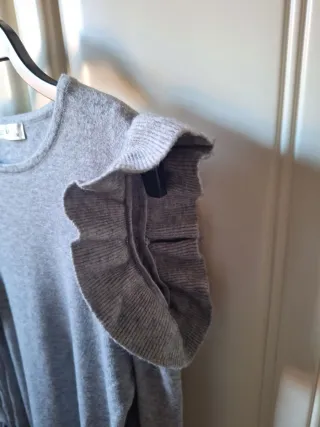 Abito maglia grigio volant e fiocchi S/M