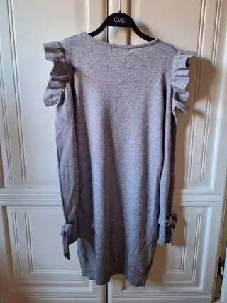 Abito maglia grigio volant e fiocchi S/M