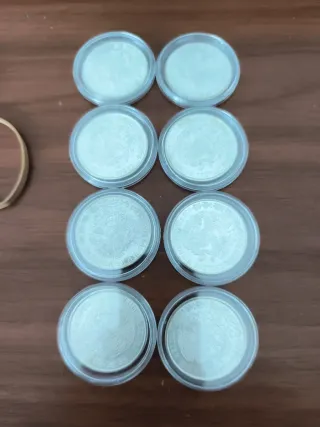 8 Piezas 100 Pesos México Morelos Plata