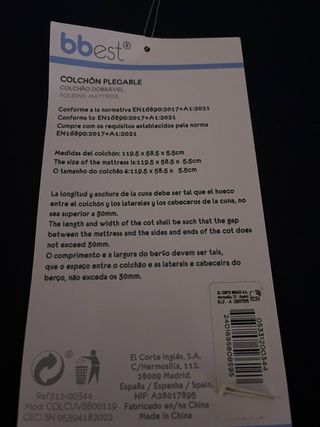 Colchón Plegable Bebé Azul Marino