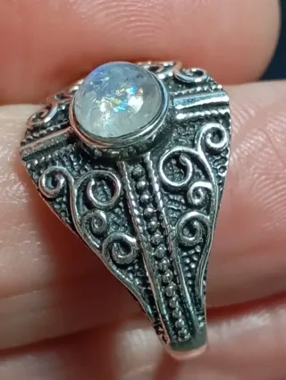 Anillo Plata Ley Luna Piedra